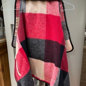 Me Jane Women's Plaid Faux Shearling Sherpa Lining Vest/Jacket Size S